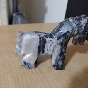 Carved marble horse small
